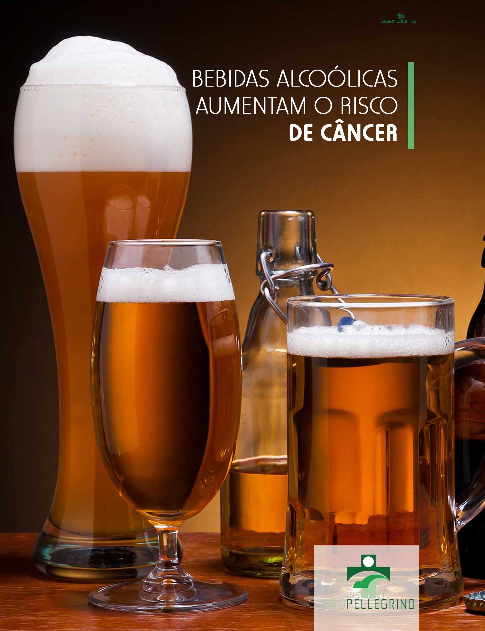 BEBIDAS ALCOÓLICAS AUMENTAM O RISCO DE CÂNCER